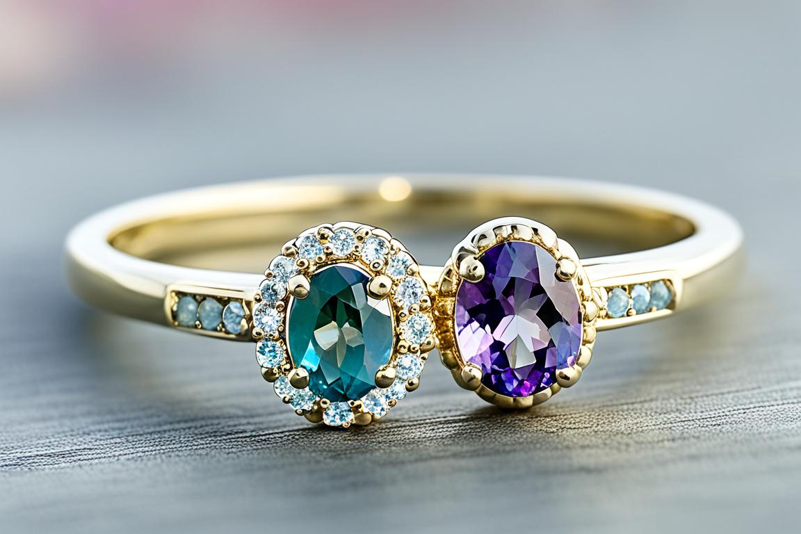 alexandrite and moonstone ring