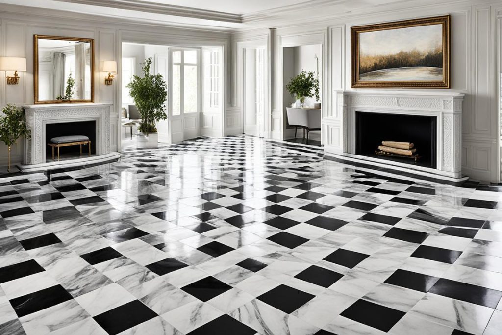 marble checkerboard floor
