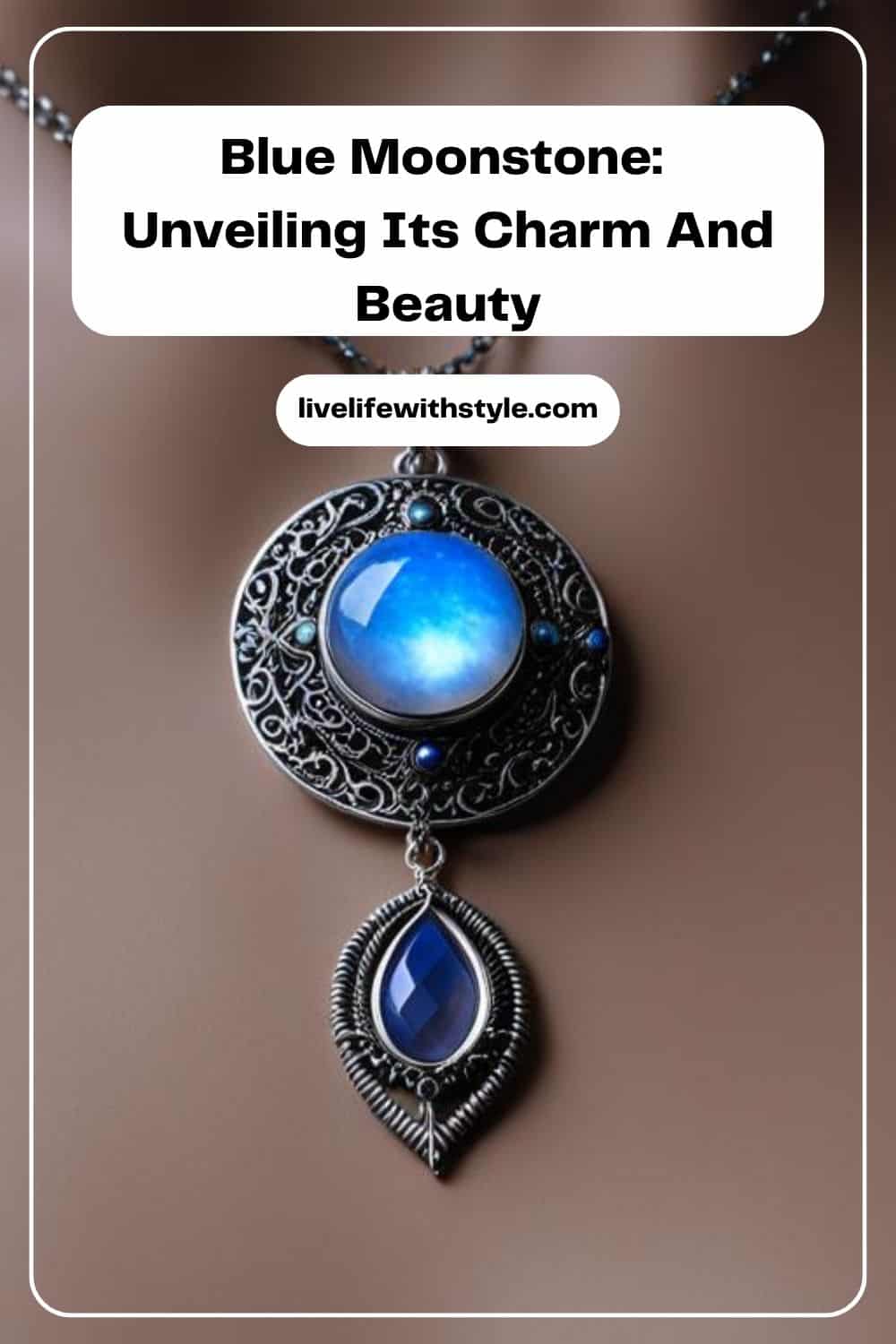 Blue Moonstone Pin