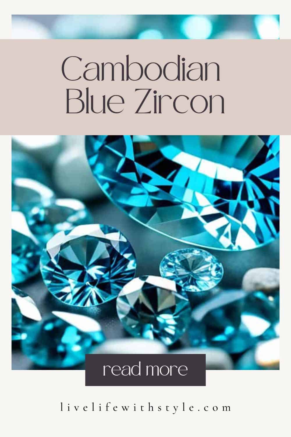 Cambodian Blue Zircon Pin